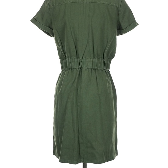 Reimagined by J. Crew Olive Utility Dress Cotton Blend Sz 6 - Picture 2 of 8